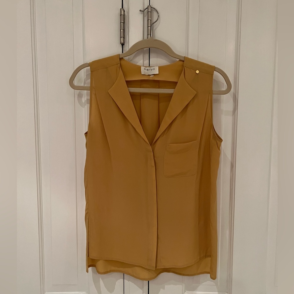 Harlyn silk tank in mustard